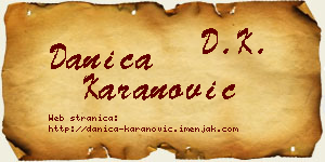 Danica Karanović vizit kartica